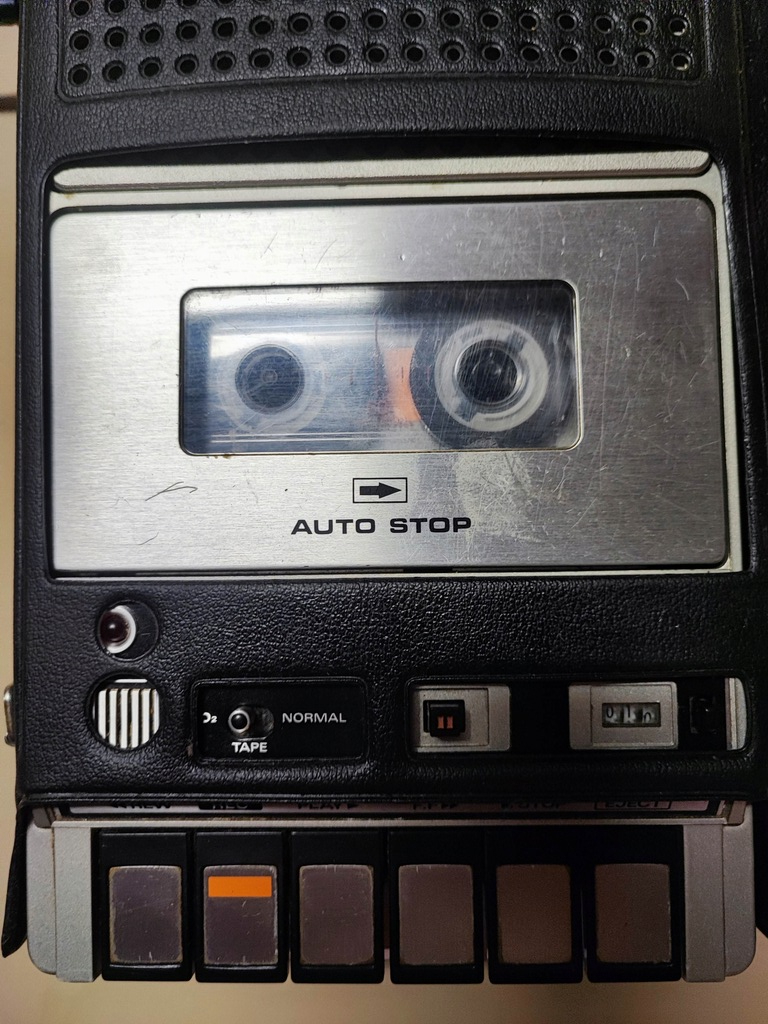 1977 HİTACHİ CASSETTE RECORDER MODEL TRQ-295R SİYAH TAŞIMA CANTASI KASET CALAR KAYITLI CANTA TEYP 