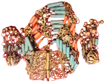 OSMANLI EL YAPIM MERCAN  FURİZE TAŞLARDAN YAPILMIŞ BİLEKLİK VE CİFT KUPE BAYAN TAKI TAKIMI UFAK UZUM SALKIMLARI