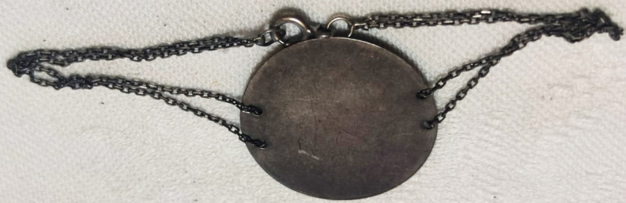 OSMANLI TILSIM BİLEKLİK YUVARLAK FORMDA GÜMÜŞ ZİNCİRLİ  ÜZERİNE EL KAZIMA TILSIM AYETLERİ