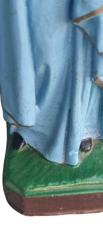 1970 MEYREM ANA KUTSANMIŞ ANNE HEYKELİ BEBEK HZ İSA YI TUTARKEN KOTOLİK KALİTELİ RECİNEDEN YAPILMIŞTIR TAMAMI EL BOYAMADIR İTALYAN