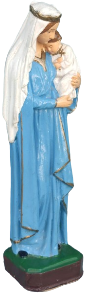 1970 MEYREM ANA KUTSANMIŞ ANNE HEYKELİ BEBEK HZ İSA YI TUTARKEN KOTOLİK KALİTELİ RECİNEDEN YAPILMIŞTIR TAMAMI EL BOYAMADIR İTALYAN