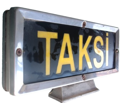 1980 KROM METAL TEPE TAKSİ  LAMBASI CİFT TARAFLI IŞIKLI BOŞ DOLU İŞARET LAMP