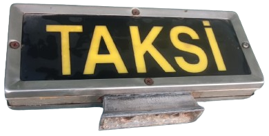 1980 KROM METAL TEPE TAKSİ  LAMBASI CİFT TARAFLI IŞIKLI BOŞ DOLU İŞARET LAMP