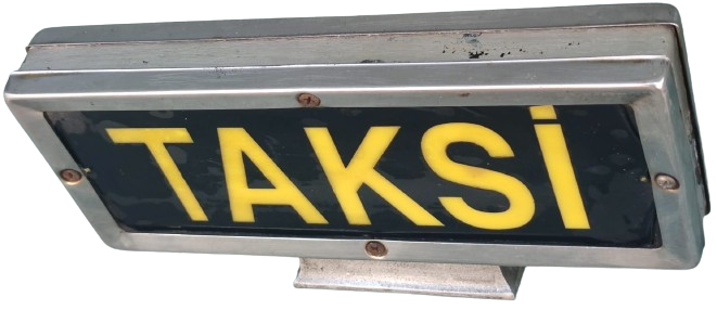 1980 KROM METAL TEPE TAKSİ  LAMBASI CİFT TARAFLI IŞIKLI BOŞ DOLU İŞARET LAMP