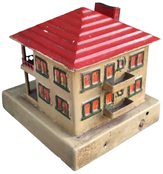 ÖGRETMENLER BANKASI METAL KURMALI LATERNALI GECE LAMBALI ACMA KAPAMA ANAHTARLI 2 KATLI BALKONLU VİLLA KUMBARA