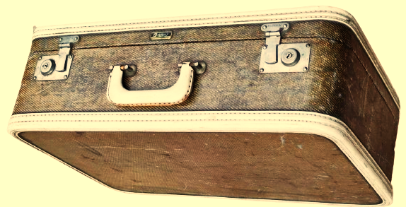 OSHKOSH LUGGAGE  CİFT KİLİTLİ ORTA BOY BAVUL KILCILLI KAHVE VE KREM RENKDE THERE İS NONE FİNER REG. U.S PAT. OFF.