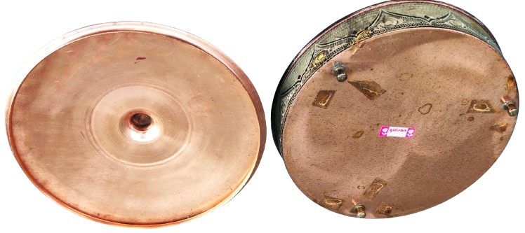 1960 ERZİNCAN BAKIR İŞCİLİKLİ GÖVDESİ KAPAGI FUL KALEM İŞCİLİKLİ KAPAKLI AYAKLI LOKUM ŞEKERLEME KUTUTUSU 