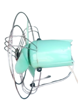 1960 BJM KİND MADE IN İTALY 25 W 220 VOLT CİFT KADEME AYAKLI VANTİLATÖR MAVİ RENKDE PLASTİK ÜC PERVANELİ SERİNLETİCİ