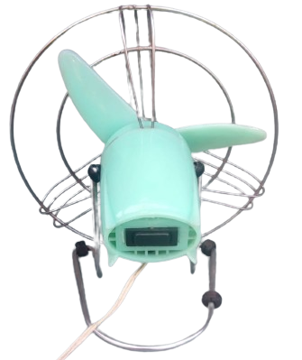 1960 BJM KİND MADE IN İTALY 25 W 220 VOLT CİFT KADEME AYAKLI VANTİLATÖR MAVİ RENKDE PLASTİK ÜC PERVANELİ SERİNLETİCİ