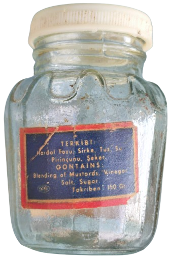 ÖZYER HARDAL DİPLOMAT MUSTARD KREM CİFT ACIKLAYICI  ETİKETLİ CAM BEYAZ VİDALI KAİÇERSİ BOŞTURPAKLI KAVANOZ HARDAL KABI 