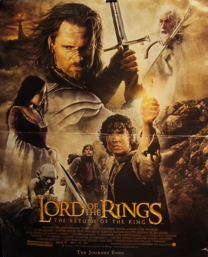 THE LORD OF THE RİNGS SİNEMA AFİŞİ YÜZÜKLERİN EFENDİSİ FİLMİN TANITIMINDA ASILARAK KULLANILMIŞ ORJİNAL AFİŞDİR