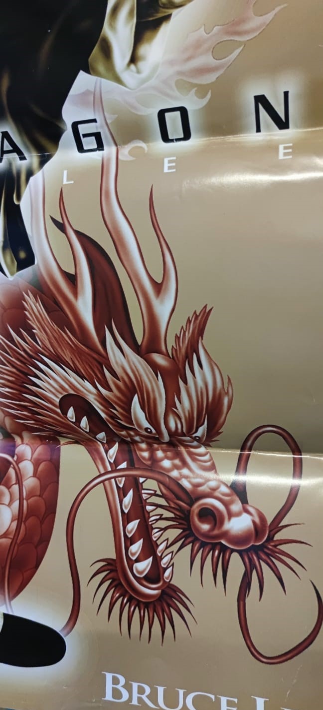 THE DRAGON BRUCE LEE SİNEMA AFİŞİ  FİLMİN TANITIMINDA ASILARAK KULLANILMIŞ ORJİNAL AFİŞDİR