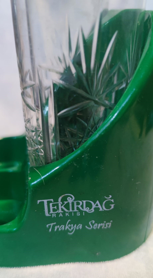 TEKİRDAG RAKISI TRAKYA SERİSİ HEDİYESİ RAKI KEYİFCİ İKİ KESME KRISTAL BARDAK İKİ GÖZ MEZE YERİ TUTMA KULPLU TAŞINAN KEYF