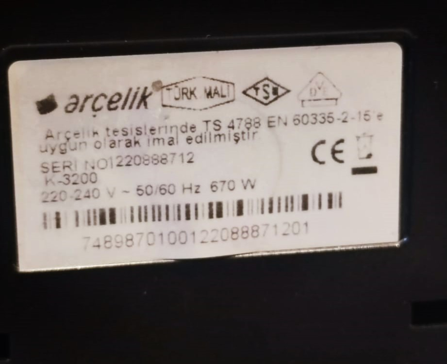 ARCELİK K 3200 MİNİ TELVE TURK KAHVE MAKİNESİ.