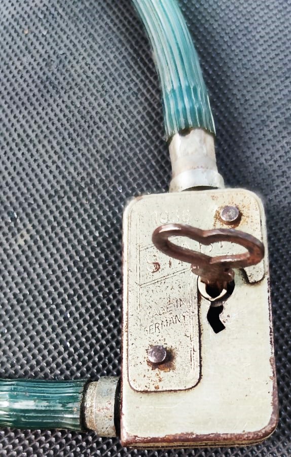 1936 STABİL MADE IN GERMANY BICYCLE LOCK CELİK HALATLI  BİSİKLET KİLİDİ ANAHTARLI AMLAN MALI