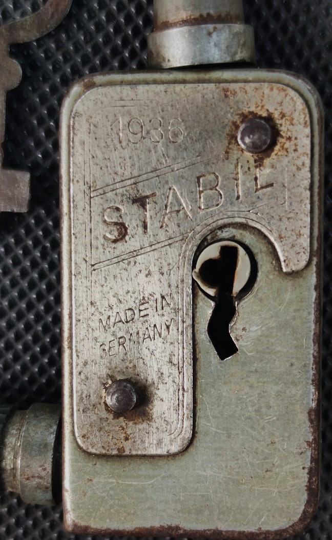 1936 STABİL MADE IN GERMANY BICYCLE LOCK CELİK HALATLI  BİSİKLET KİLİDİ ANAHTARLI AMLAN MALI
