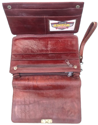 1980 PORTFÖY ELDE TAŞINAN ERKEK CANTA TAMAMI DERİ COK GÖZLÜ FERMUARLI EKSİKSİZ SORUNSUZ