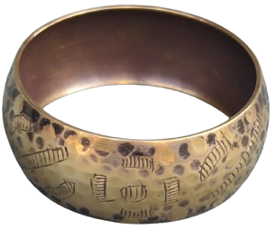 1980 ÜZERİ KALEM İŞİ BONBELİ KALIN BİLEZİK PİRİNC MALZEMEDEN EL YAPIM