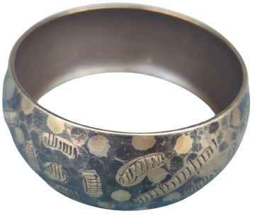 1980 ÜZERİ KALEM İŞİ BONBELİ KALIN BİLEZİK PİRİNC MALZEMEDEN EL YAPIM