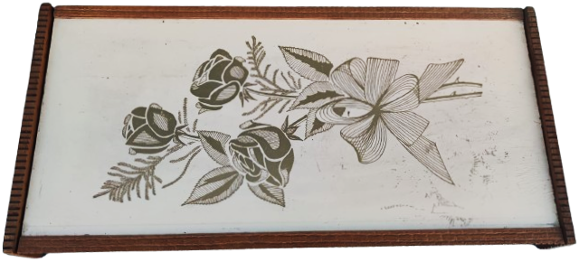 FANTAZİ LOKUM ŞEKERLEME KUTUSU AHŞAP KAPAKLI ÜZERİ EL İŞİ  GÜL RESİMLİ