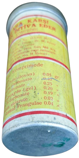 GASTOTER MİDE İLACI DOGAN LABORATUVARI ALÜMİNYUM PLASTİK KAPAKLI İÇERSİ BOŞ İLAC KUTUSU 