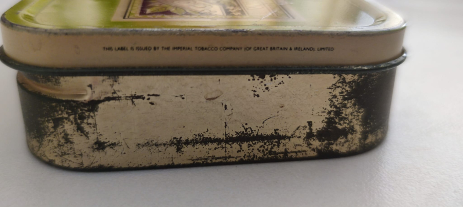 GOLDEN VIRGINIA W.D & H.O. WILLS BRISTOL AND LONDON ALTIN SIGARA BOŞ TUTUN KUTUSU KAPAKLI TENEKE