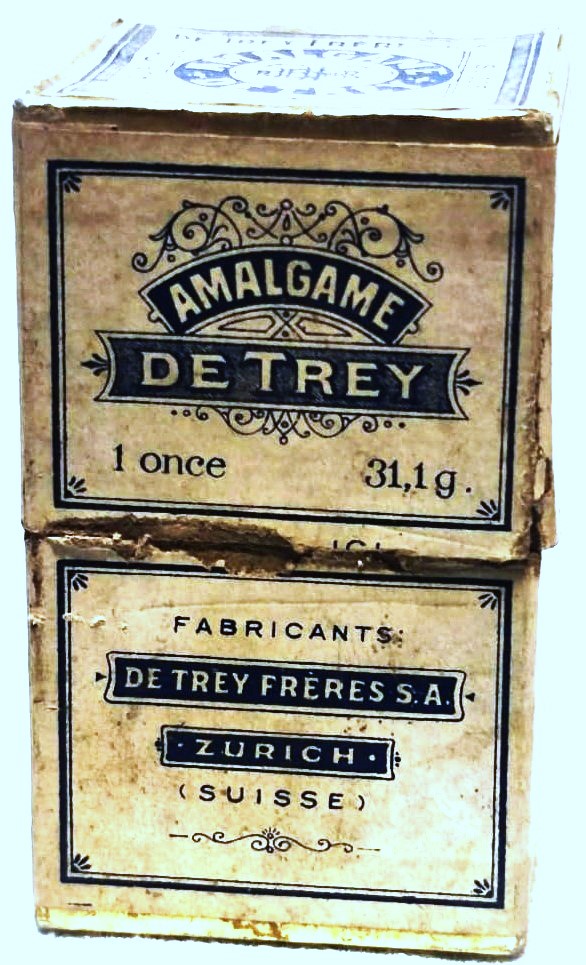 1910 DE TREY FRERES S.A. AMALGAME DETREY ZURİCH SUİSSE MEDİCİNE BOX KARTON KAPAKLİ İCİNDE BOS KAPAKLİ SİSE