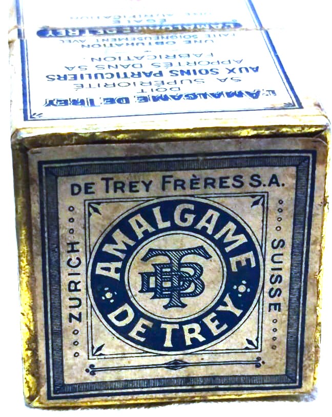 1910 DE TREY FRERES S.A. AMALGAME DETREY ZURİCH SUİSSE MEDİCİNE BOX KARTON KAPAKLİ İCİNDE BOS KAPAKLİ SİSE