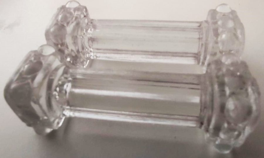 FRANSIZ VİKTORYA DÖNEMİ CRYSTAL İKİ ADET MASA UZERİ BICAK CATAL KASIK DAYAMA STANDI