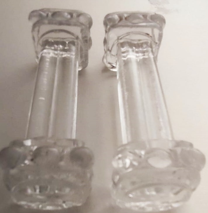 FRANSIZ VİKTORYA DÖNEMİ CRYSTAL İKİ ADET MASA UZERİ BICAK CATAL KASIK DAYAMA STANDI