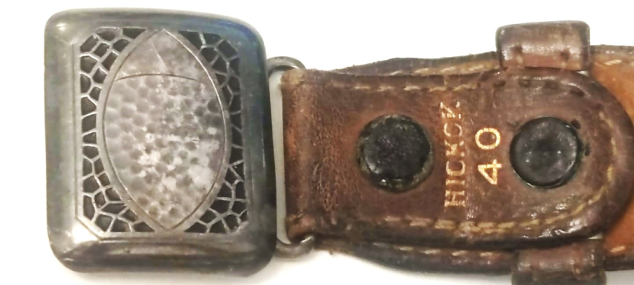 1800 HAFİF USA PİYADE HICKOK PLATE 40 BRONZE  MADE IN USA LEATHER BELT SİLVER PLATE DERİ EL DİKİM TOKALI ERKEK BEL KEMERİ