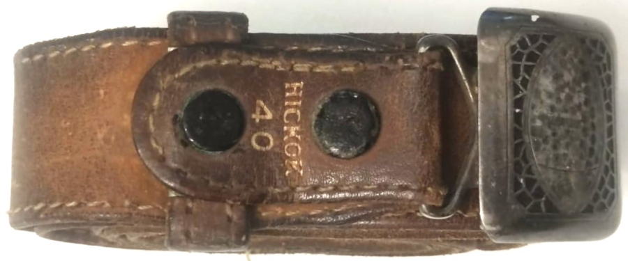 1800 HAFİF USA PİYADE HICKOK PLATE 40 BRONZE  MADE IN USA LEATHER BELT SİLVER PLATE DERİ EL DİKİM TOKALI ERKEK BEL KEMERİ