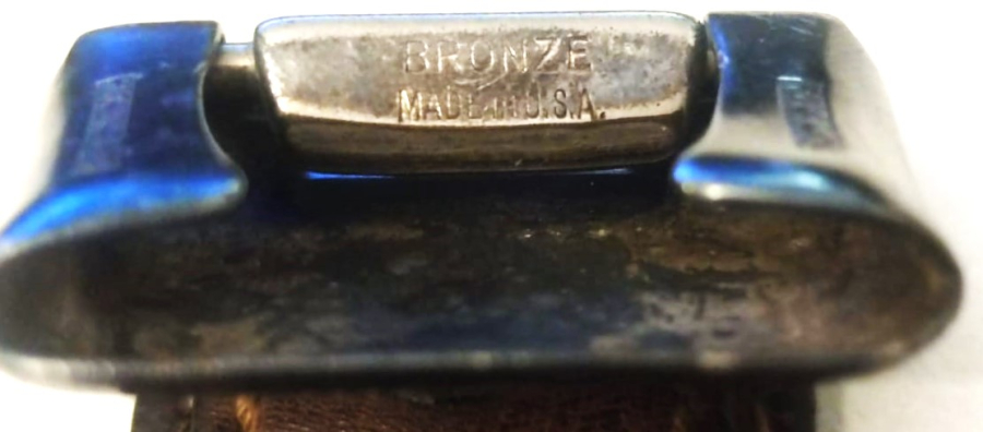 1800 HAFİF USA PİYADE HICKOK PLATE 40 BRONZE  MADE IN USA LEATHER BELT SİLVER PLATE DERİ EL DİKİM TOKALI ERKEK BEL KEMERİ