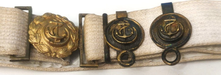 OSMANLI DÖNEMİ EKSİKSİZ NADİR FORMDA DENİZCİ SUBAY MERASİM KEMERİ  KUSANMA KEMERİ MEC VE KILIC ASMA ASKILAR MEVCUT