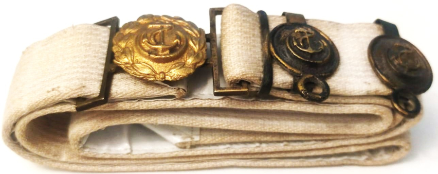 OSMANLI DÖNEMİ EKSİKSİZ NADİR FORMDA DENİZCİ SUBAY MERASİM KEMERİ  KUSANMA KEMERİ MEC VE KILIC ASMA ASKILAR MEVCUT