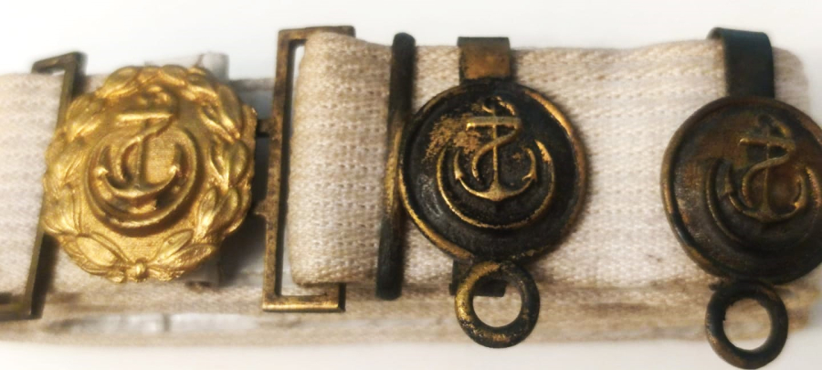 OSMANLI DÖNEMİ EKSİKSİZ NADİR FORMDA DENİZCİ SUBAY MERASİM KEMERİ  KUSANMA KEMERİ MEC VE KILIC ASMA ASKILAR MEVCUT