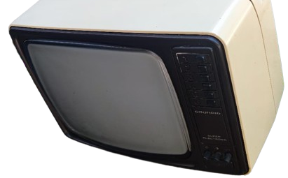 1979 GRUNDIG TRİUMPH 1221 GERMANY KIREM RENK KASA SİYAH BEYAZ 6 KANAL UHF VHF 220 VE 12 VOLT İLE CALIŞIR 31 EKRAN