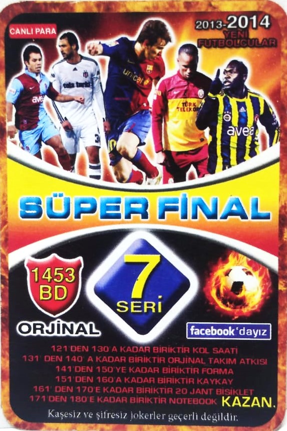 SEZER ÖZTÜRK FENERBAHCE SPOR KULUBU 2013 . 2014 SUPER FİNAL 7. SERİ OYUN KARTI KART NO 133