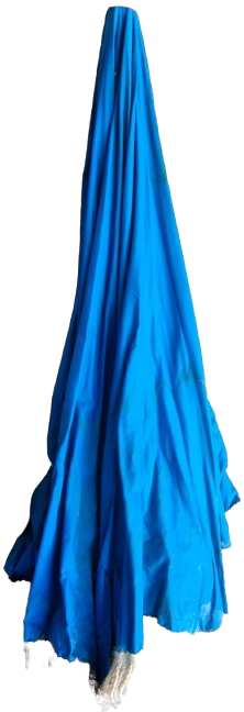 1960 SEMSİYE DIŞI MAVİ CİCEKLER İC TARAFI  MAVİ ASTARLI ACILIR KAPANIR 2 METRELİK GÜNES SAHİL PLAJ SEMSİYESİ