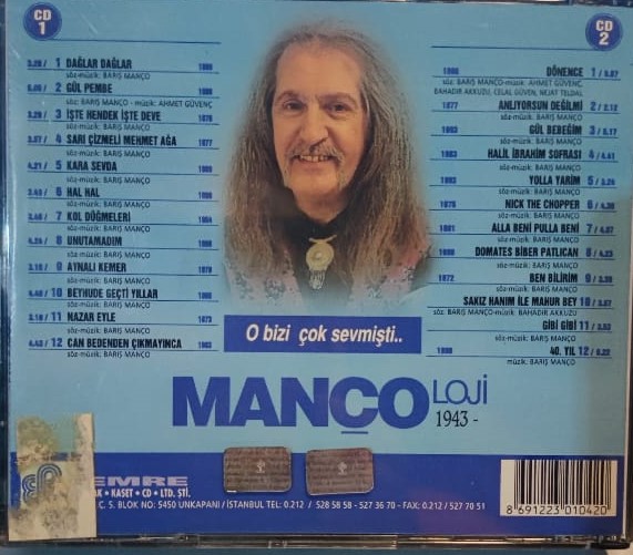 MANCOLOJİ 1943 O BİZİ COK SEVMİSTİ..BARIS MANCO 2 CD ORJINAL KUTUSUNDA KİTAPCIKLI