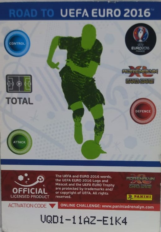 PANİNİ UEFA EURO 2016  DEUTSCHLAND ANDRE SCHURRLE EN İYİ FUTBOLCU OYUNCU KARTI 232 NO