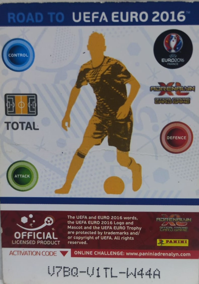 PANİNİ UEFA EURO 2016  SVERIGE ERKAN ZENGİN EN İYİ FUTBOLCU OYUNCU KARTI 224 