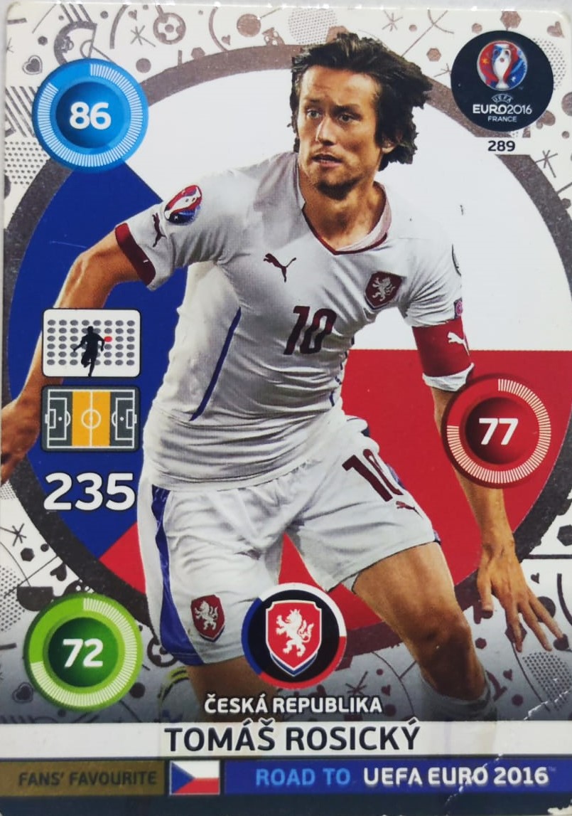 PANİNİ UEFA EURO 2016 CESKA REPUBLİKA TOMAS ROSICKY EN İYİ FUTBOLCU OYUNCU KARTI 235 NO