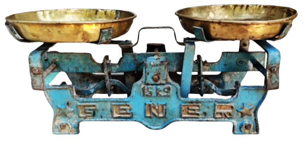 1950 DÖKUM TERAZİ YERLİ FENER MARKA ON BEŞ KİLOLUK KEFELER  PİRİNC OTURAK TERAZİ KEFELER TC DAMGALI TAM TAKIM ORJİNAL