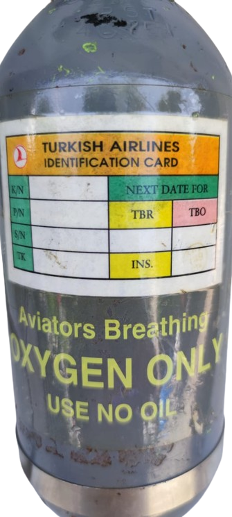 SCOTT 5500 AVİATORS BREATHİNG OXYGEN  ONLY USE NO OİL  USA TURK HAVA YOLLARI UCAK KABİN İÇİ ACİL YARDIM OKSİJEN TÜPÜ CİFT BAGLANTI CIKIŞLI HAVA TÜPÜ