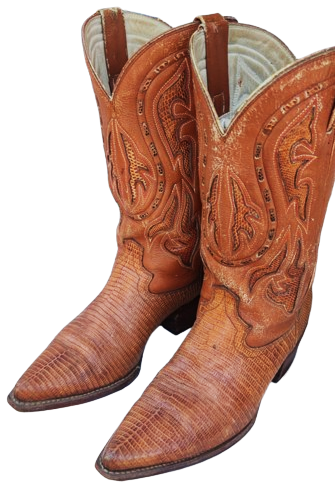 USA AMERİKAN ÖZEL TASARIM COWBOY WESTERN BOOTS KAHVERENGİ KOVBOY CİZME TİMSAH DERİSİ EL DİKİM KOSELE