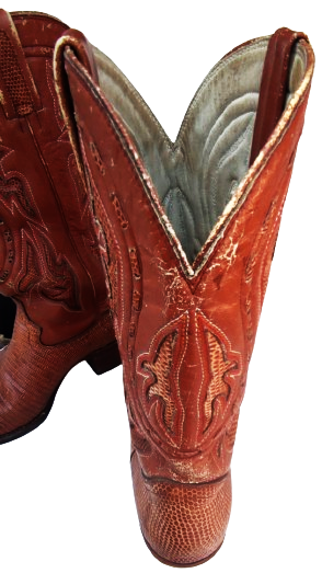 USA AMERİKAN ÖZEL TASARIM COWBOY WESTERN BOOTS KAHVERENGİ KOVBOY CİZME TİMSAH DERİSİ EL DİKİM KOSELE