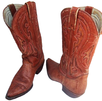 USA AMERİKAN ÖZEL TASARIM COWBOY WESTERN BOOTS KAHVERENGİ KOVBOY CİZME TİMSAH DERİSİ EL DİKİM KOSELE