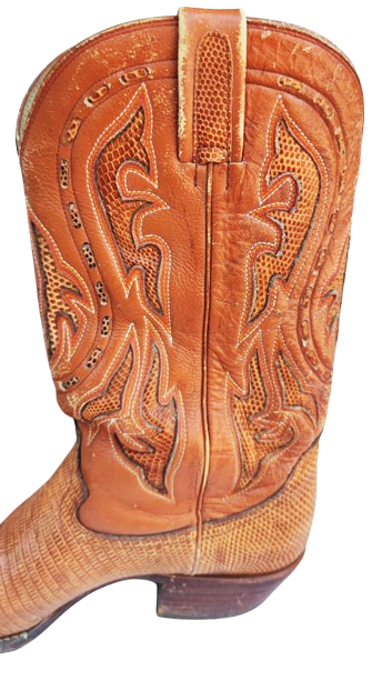 USA AMERİKAN ÖZEL TASARIM COWBOY WESTERN BOOTS KAHVERENGİ KOVBOY CİZME TİMSAH DERİSİ EL DİKİM KOSELE