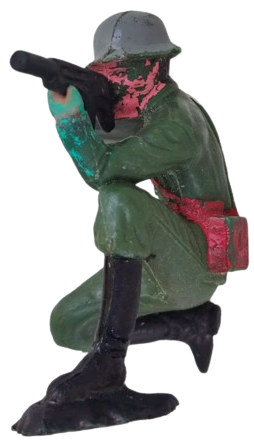 1980 PİLSAN YERLİ MALI KOMANDA MİGFERLİ MAKİNELİ  TUFEKLE COMELEREK ATES EDERKEN MATARALI CİFT KUTUKLUKLU ŞAVASCI